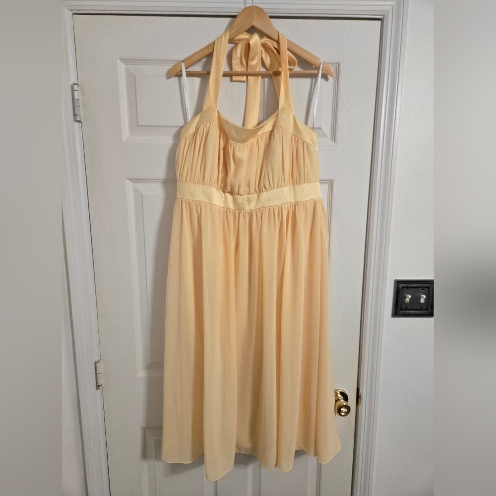 After Six yellow halter neck Dress party wedding size 18